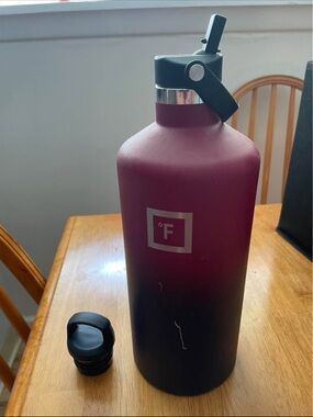 Insulated Iron Flask Ombre Stainless Steel Water Bottle - Burgundy to Black
